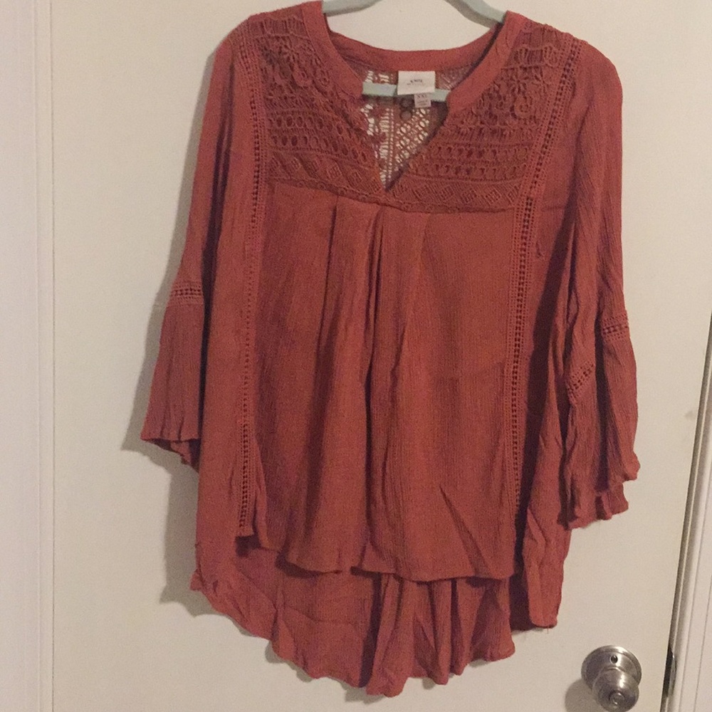 Knox Rose bohemian Burnt orange top